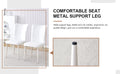 Table And Chair Set, Mdf Desktop, White Metal Table Legs, Stable And Beautiful, Suitable For Most Styles Of Home. Modern Simple Dining Table, Comfortable Seating. White Seats 4 Mdf