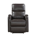 Power Reclining Chair 1Pc Brown Faux Leather Upholstered Modern Contemporary Power Motion Reclining Brown Faux Leather Primary Living Space Plywood,Solid Wood