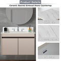 31 Inch Marble Vanity Top, White Vanity Top With Pre Drilled Faucet Holes, Bathroom Vanity Top With Undermount Rectangular Middle Sink And 4