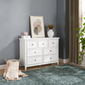 Modern 7 Drawers Dresser 7 Drawers Cabinet,Chest Of Drawers Closet Organizers And Storage Clothes Storage Drawers Cabinet For Living Room, Farmhouse Dresser Organizer White White Mdf