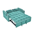 55.51 Inch Versatile Foldable Sofa Bed In 3 Lengths, Modern Sofa Sofa Sofa Velvet Pull Out Bed, Adjustable Back And With Usb Port And Ashtray And Swivel Phone Stand Green Full Antique Blue Green