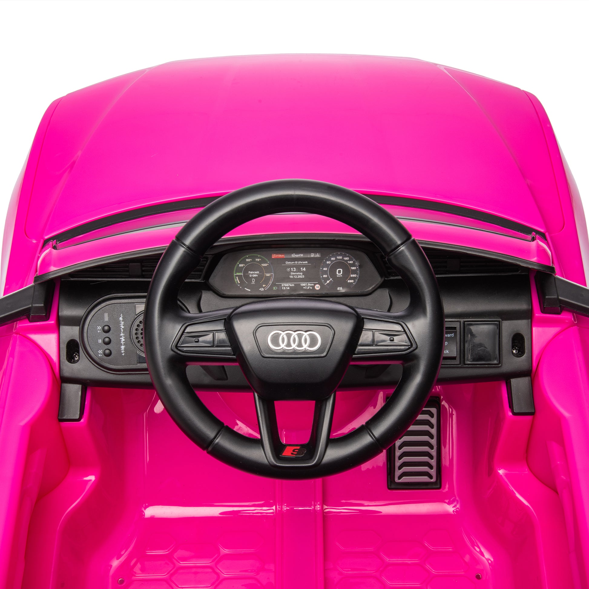 12V Kids Ride On Electric Car W Parents Remote Control,Licensed Audi Sq8 For Kids,Dual Drive,Suspension,Hanging Start,Three Speed Adjustable Music,Volume Control,Led Lights For Kids Aged 3 6. Pink