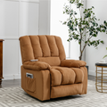 Massage Recliner Chair Electric Power Lift Recliner Chairs With Heat, Vibration, Side Pocket For Living Room, Bedroom, Light Brown Light Brown Velvet