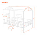 Metal House Bed Frame Full Size With Slatted Support No Box Spring Needed White Full White Metal