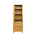 Rattan Door Bookshelf Display Case With Drawer Finish Open Storage Shelves Bookcase Oak Mdf