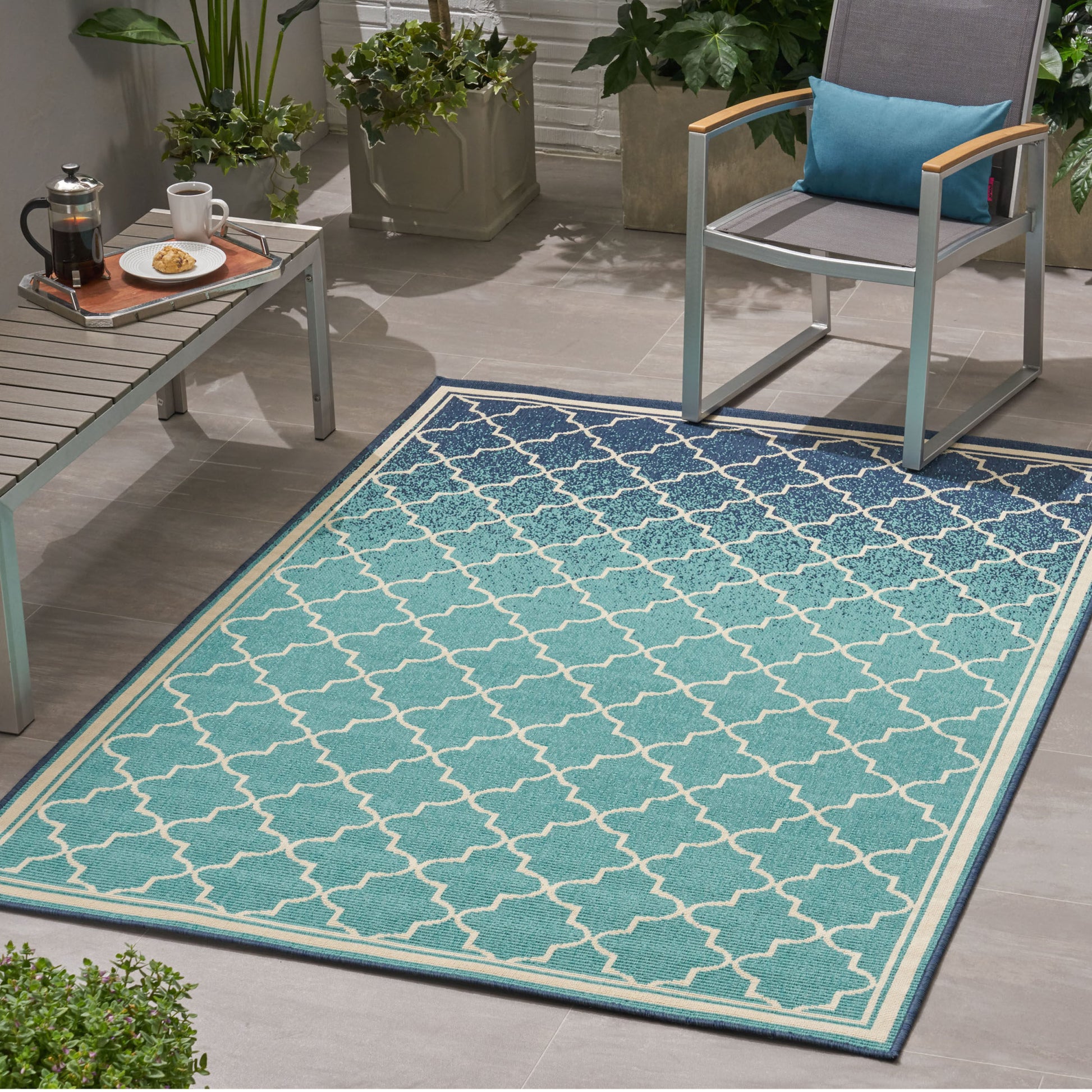 Meridian 3530L 5'3" X 7' Blue Polypropylene