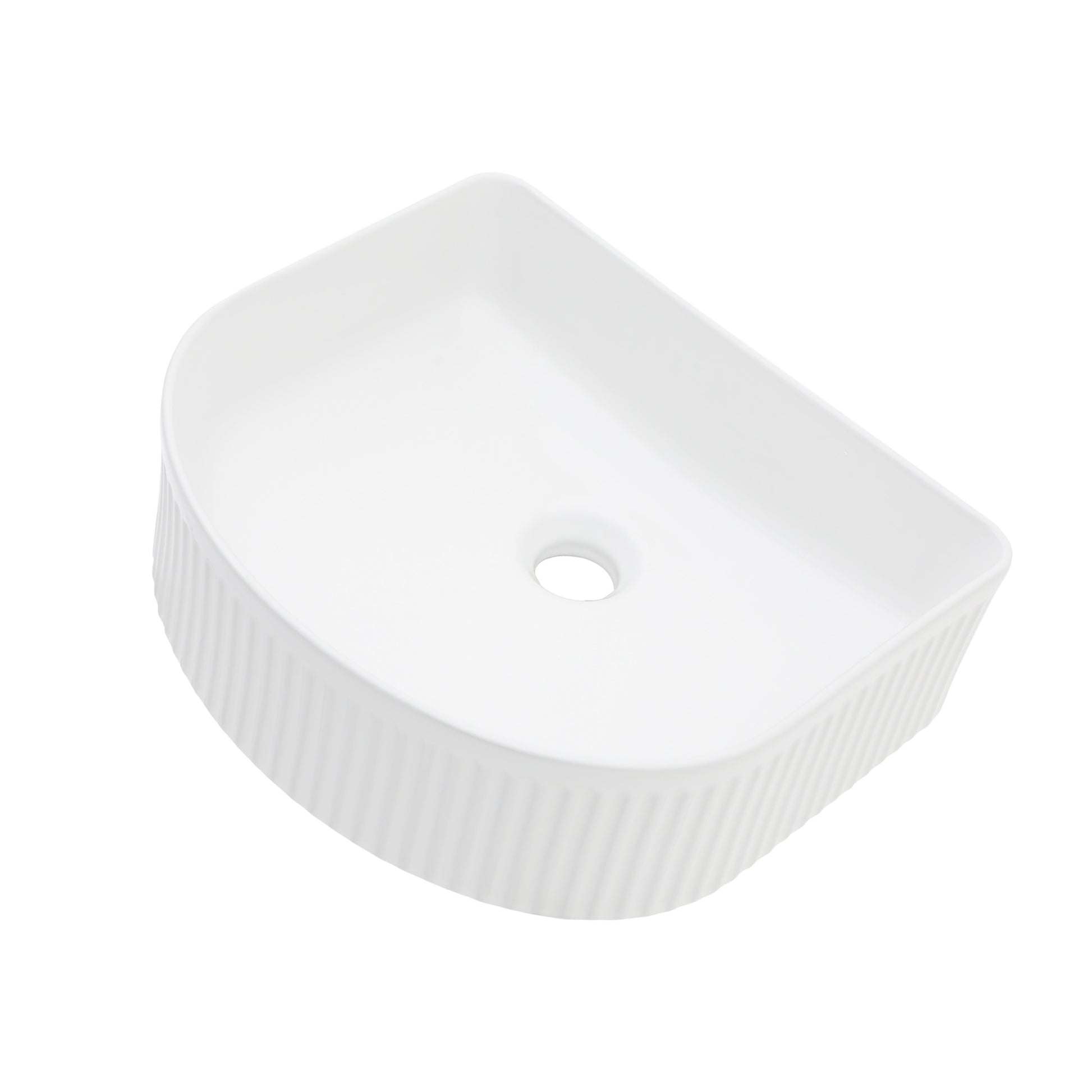 15.69"X13.69" White Ceramic Vessel Bathroom Sink White Ceramic