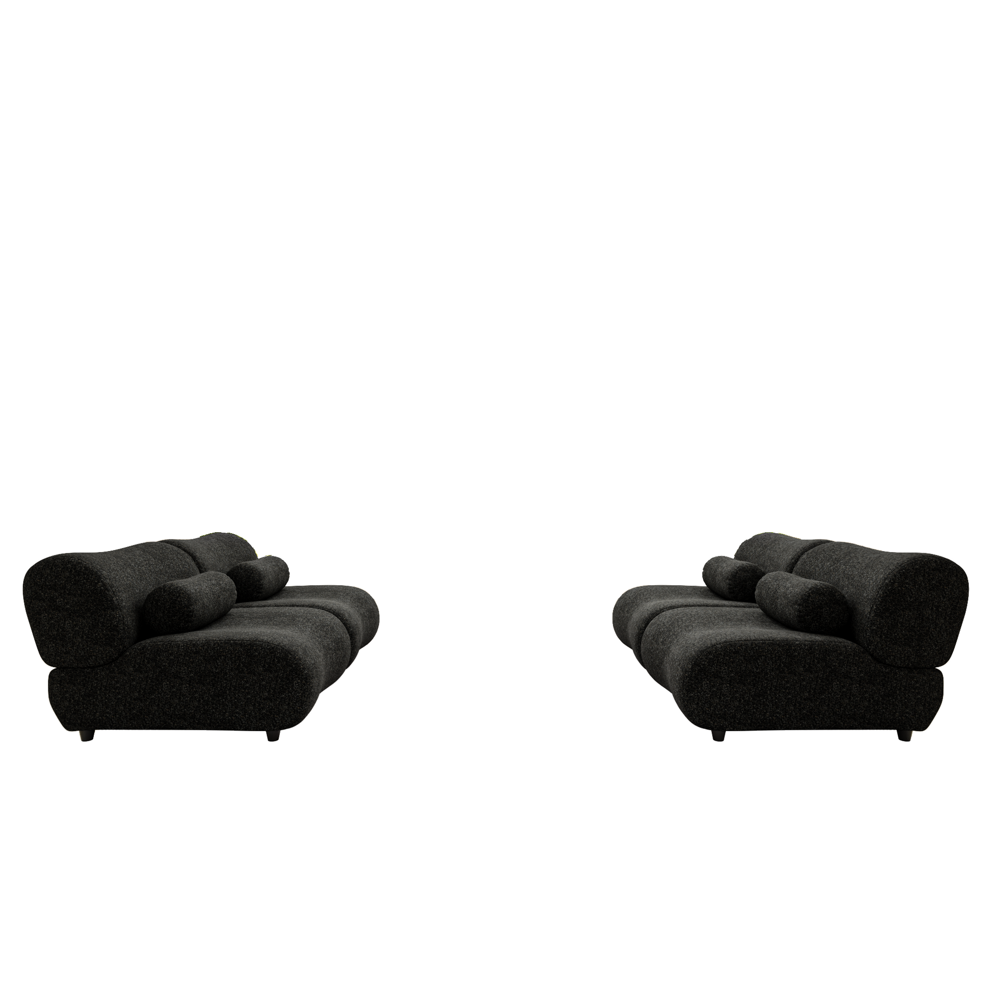 Modern Oversized Modular Sofa Set Chenille Fabric Living Room Sofa With Cylindrical Pillows, Freely Arrangeable, Perfect For Home And Lounge Spaces Black Chenille 4 Seat