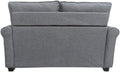 Love Seat Sofa Sleeper With Memory Foam Mattress Rolled Arms,Linen Polyester Fabric,Wood And Metal Frame,Plastic Legs Sofa Bed Sofa Bed, Grey Twin Grey Polyester