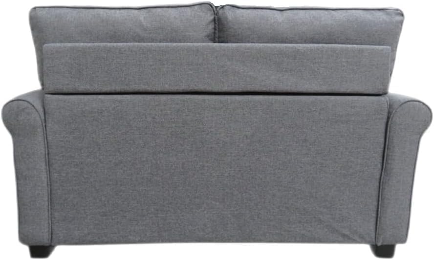 Love Seat Sofa Sleeper With Memory Foam Mattress Rolled Arms,Linen Polyester Fabric,Wood And Metal Frame,Plastic Legs Sofa Bed Sofa Bed, Grey Twin Grey Polyester