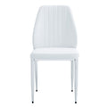 Set Of Four White Pu Comfort Dining Chairs 17.7