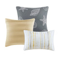 6 Piece Printed Quilt Set With Throw Pillows Yellow King Cal King King Yellow Cotton