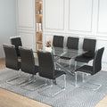 Large Modern Minimalist Rectangular Glass Dining Table For 6 8 With 0.39