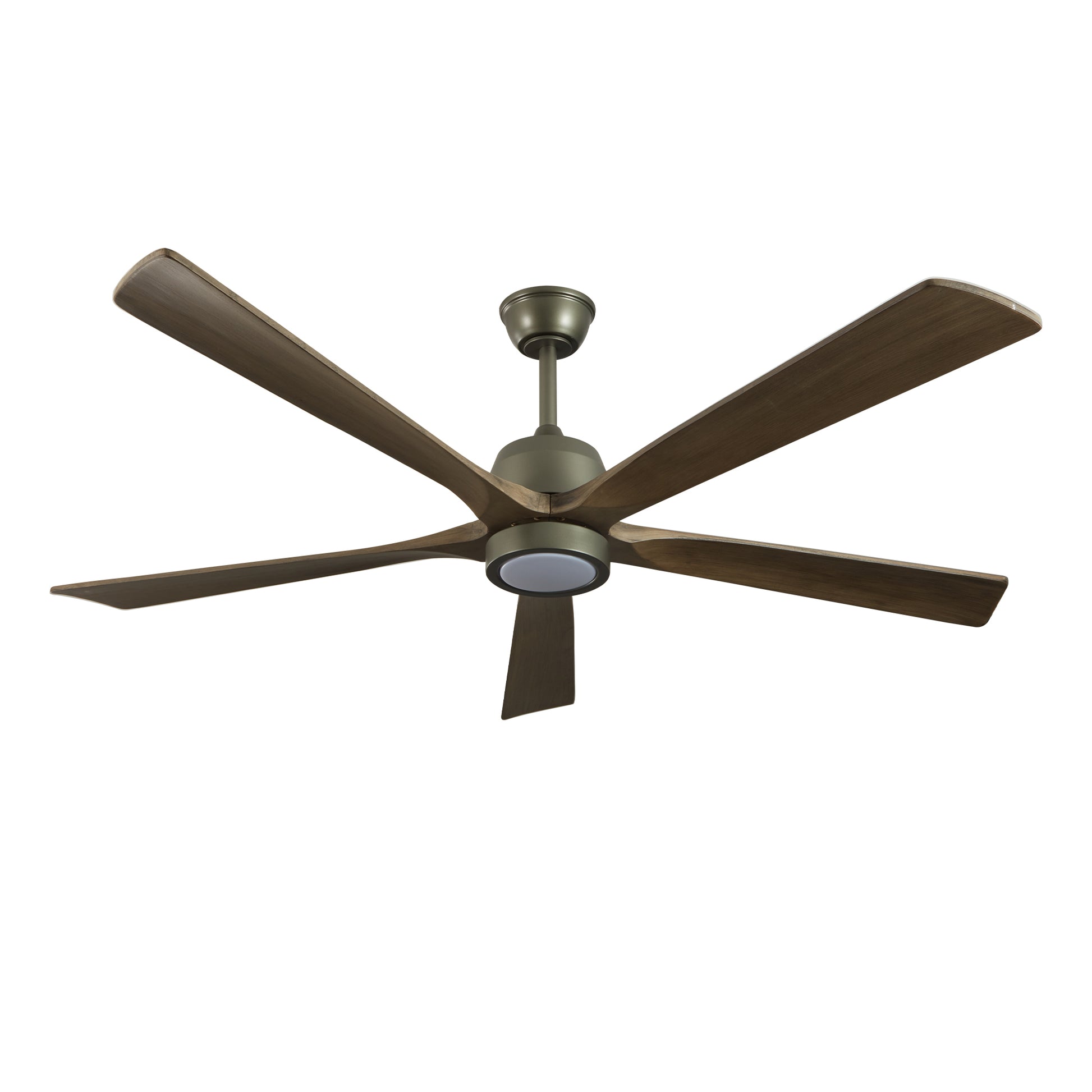 60" Modern Wood Ceiling Fan With Light And Remote Control,6 Speed Noiseless Reversible Dc Motor, Ceiling Fan For Kitchen Dinning Living Room Olive Green Wood Iron