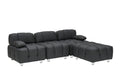 A 90.60 Inch Technology Cloth Black Sofa, Waterproof, Stain And Cat Scratch Resistant, Can Comfortably Sit In The Apartment Bedroom Without Taking Up Space. Black Polyester Blend 4 Seat