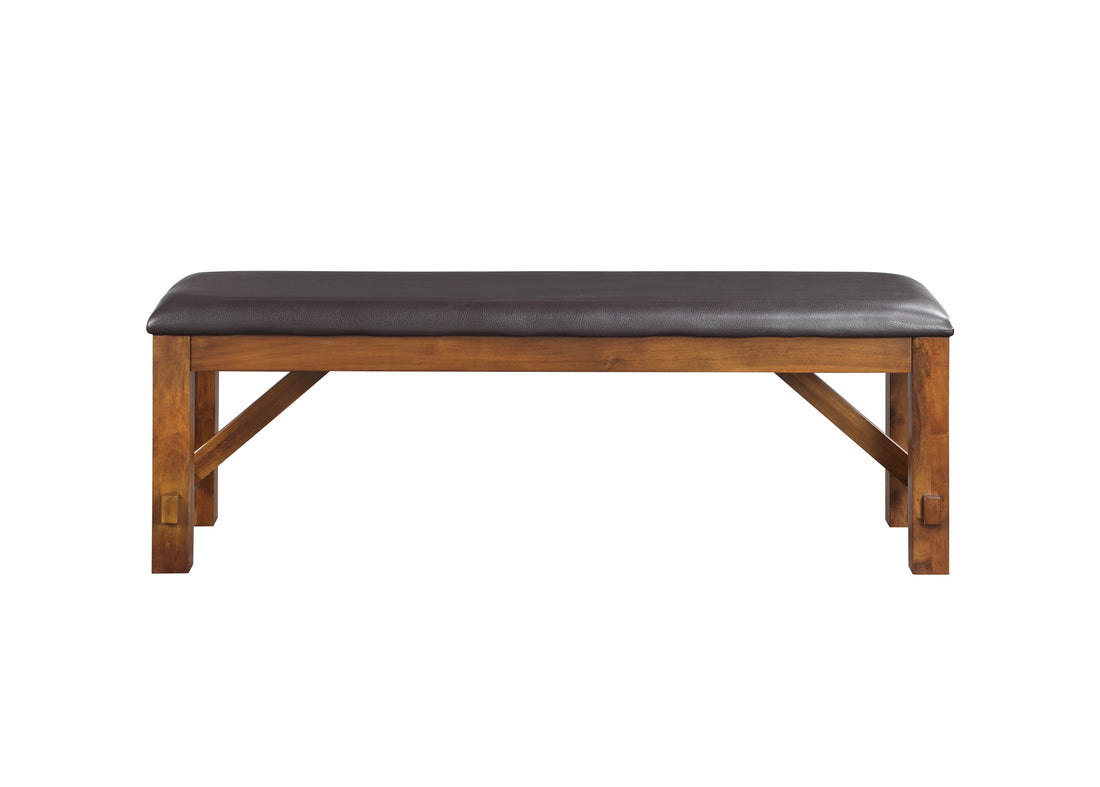 Espresso And Walnut Bench With Padded Seat Espresso Dining Room Faux Leather