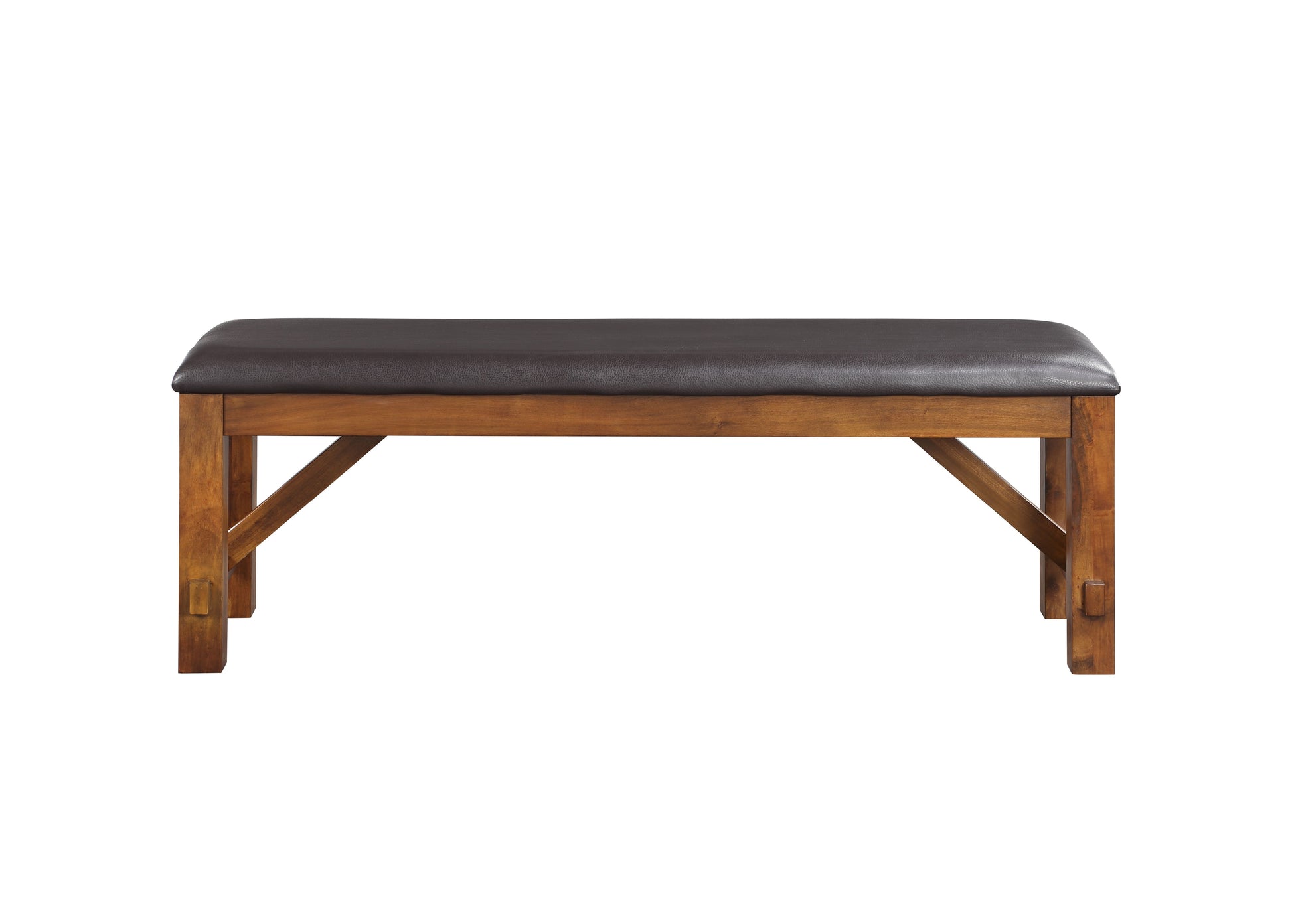 Espresso And Walnut Bench With Padded Seat Espresso Dining Room Faux Leather