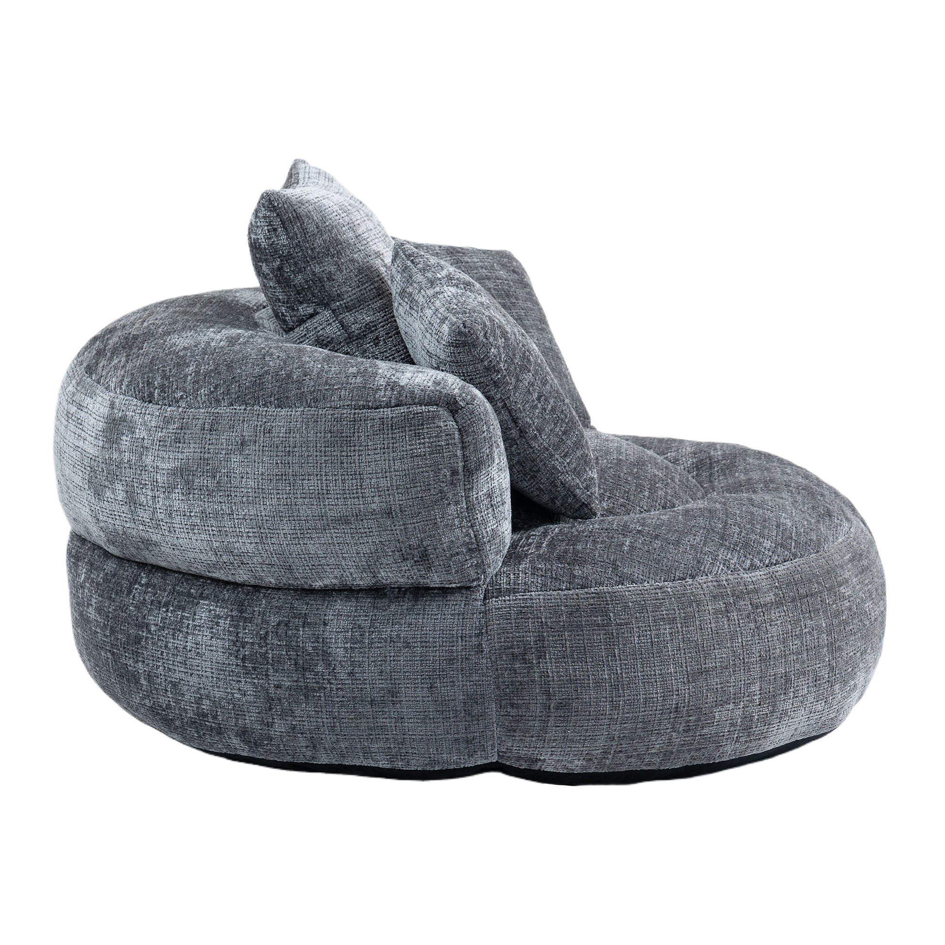 Coolmore Lazy Sofa Durable Comfort Lounger High Back Bean Bag Chair Couch With Three Pillows For Adults And Kids, Indoor & Outdoor, Single Gaming Sofa Chair For Bedroom,Office Gray Chenille Gray Foam Chenille 1 Seat