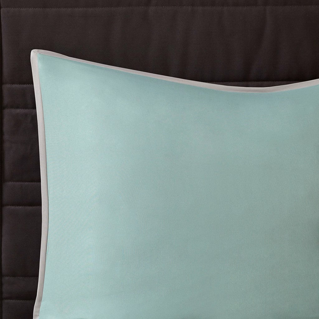8 Piece Comforter Set Seafoam Grey Queen Queen Multicolor Polyester