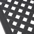 Outdoor Modern Aluminum Dining Table With Woven Accents, Antique Matte Black Black Aluminium