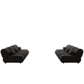 Black Modular L Shaped Sofa With Moveable Headrests Modern Chenille Fabric Sectional Couch With Hidden Legs & Cylindrical Pillows Perfect For Living Rooms, Large Seating, And Customizable Layouts