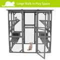 Catio Outdoor Cat Enclosure Cat Catio Cat House, Cat Cage Condo Indoor Playpen Kitty House Shelter With Multi Platforms, Waterproof Roof, Pull Out Tray 71.3