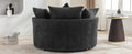Orisfur. 360 Swivel Accent Barrel Chair With Storage Ottoman & 4 Pillows, Modern Chenille Leisure Chair Round Accent For Living Room, Gray Gray Foam Chenille