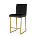 Barstool Set Of 2 Pcs Black Velvet