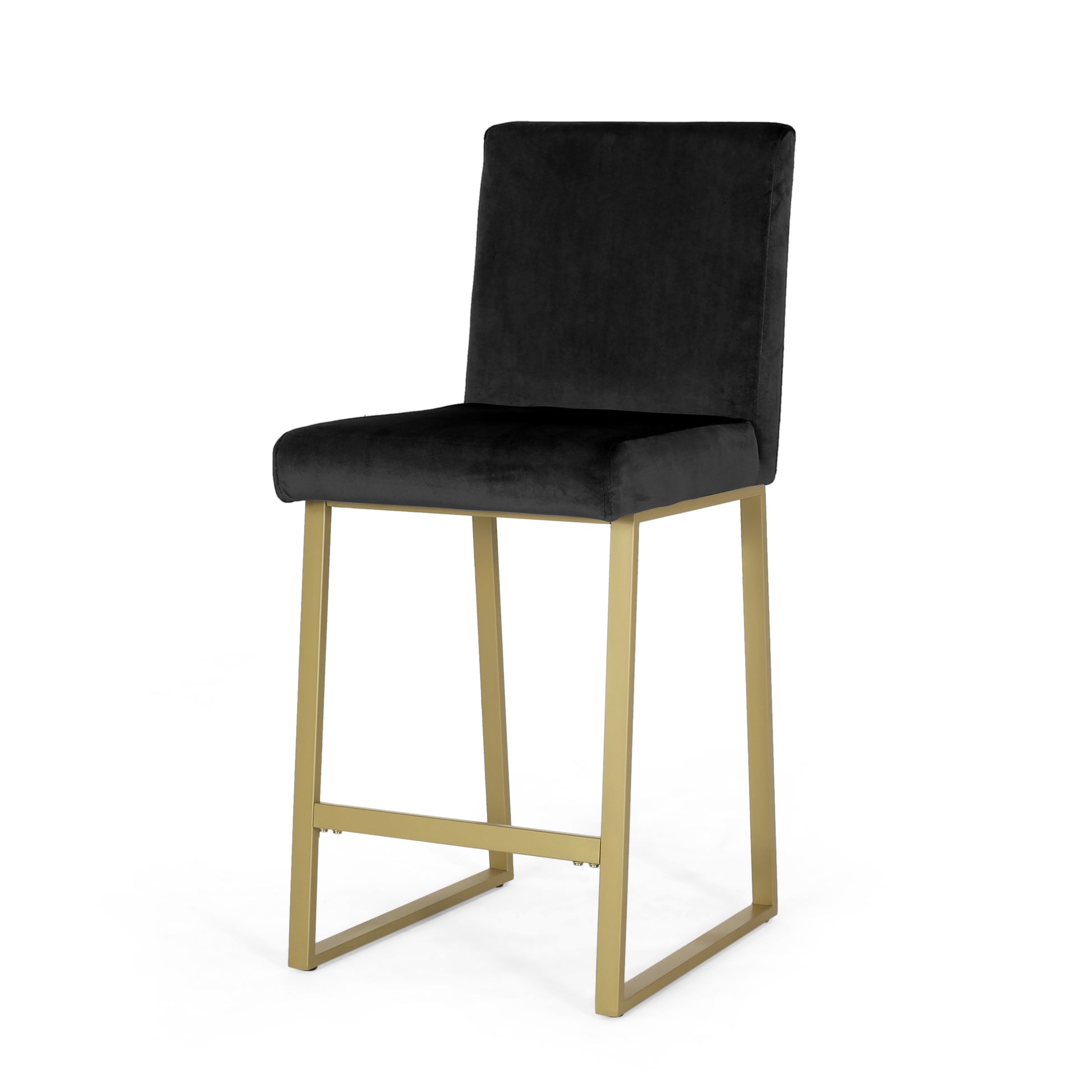 Barstool Set Of 2 Pcs Black Velvet