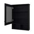 Poston Medicine Cabinet With A Door And Included Mirror, Black Black 1 5 Up To 17 In 24 To 31 In Mirror Included Bathroom Wall Mounted Modern 5 10 Inches Particle Board Melamine