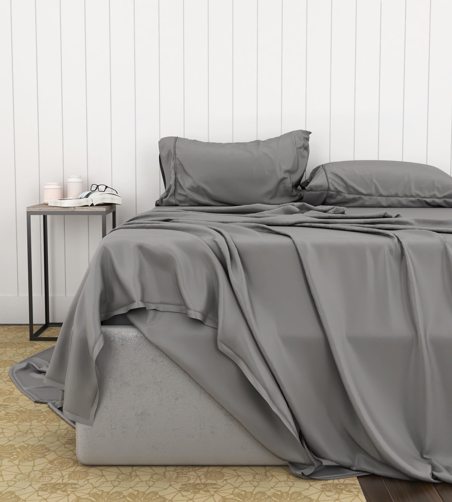 Bamboo Cotton Sheets Soft And Smooth With Viscose From Bamboo Grey Full White Charcoal Cotton