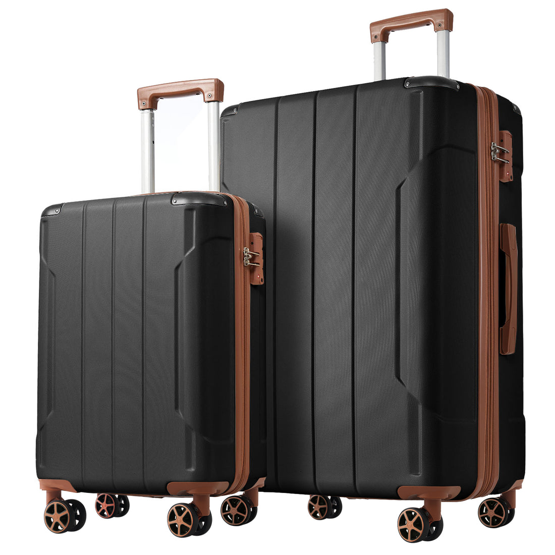 Luggage Sets 2 Piece, Hardshell Abs Lightweight And Expandable Only 28" Suitcases With Double Wheels, Carry On Luggage, 2 Piece Set 20 28 , Black Brown Black Brown Abs