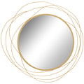 Homcom Metal Wall Art Modern Mirror Decor Home Hanging Wall Sculptures For Living Room Bedroom Dining Room, Gold Gold Mdf Glass