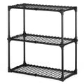 3 Shelf Wire Rack With Cover 1Pack ,Inclouding One Cover Black Steel