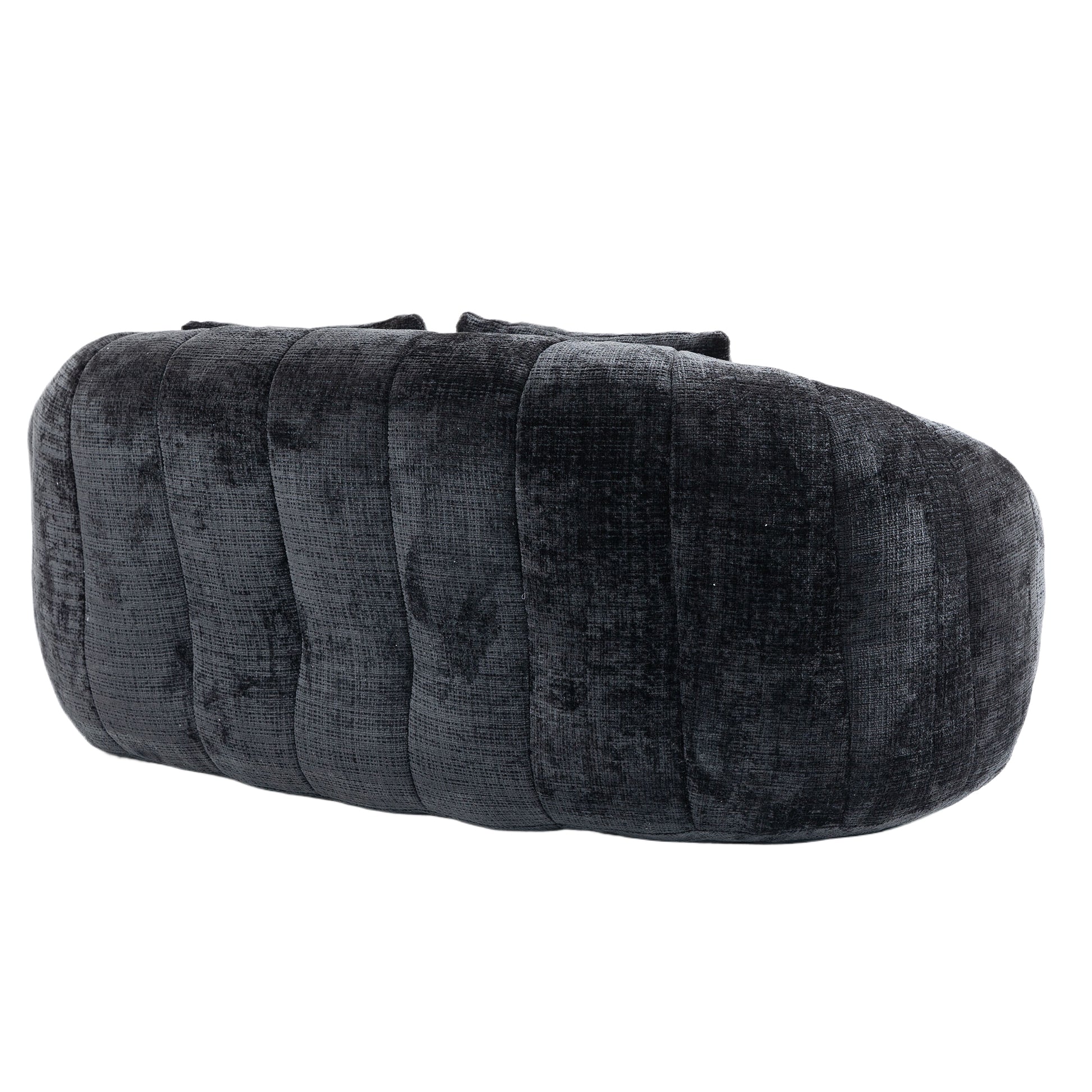 Coolmore Bean Bag Sofa Lazy Sofa Durable Comfort Lounger High Back Bean Bag Chair Couch For Adults And Kids, Indoor & Outdoor, Accent Floor Soft Lounge Chair Black Chenille Black Foam Chenille 2 Seat