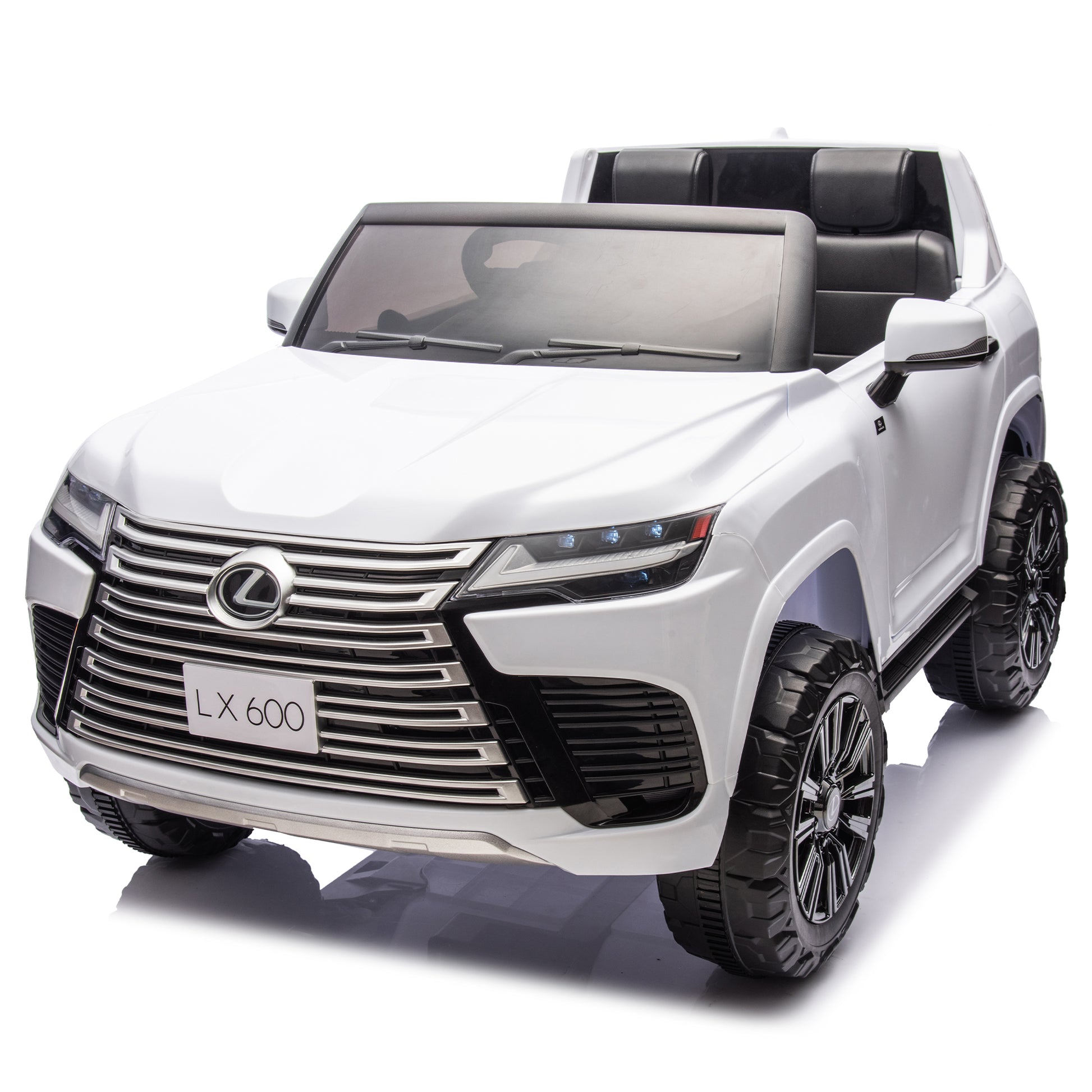 Licensed Lexus Lx600 24V Two Seater Xxl Kids Ride On Car W Parents Control,Seat Width 20 Inches,2Wd,Four Wheel Suspension,Bluetooth,Mp3,Music,Power Display,Speeds 1.86 3.11Mph For Kids. White Polypropylene