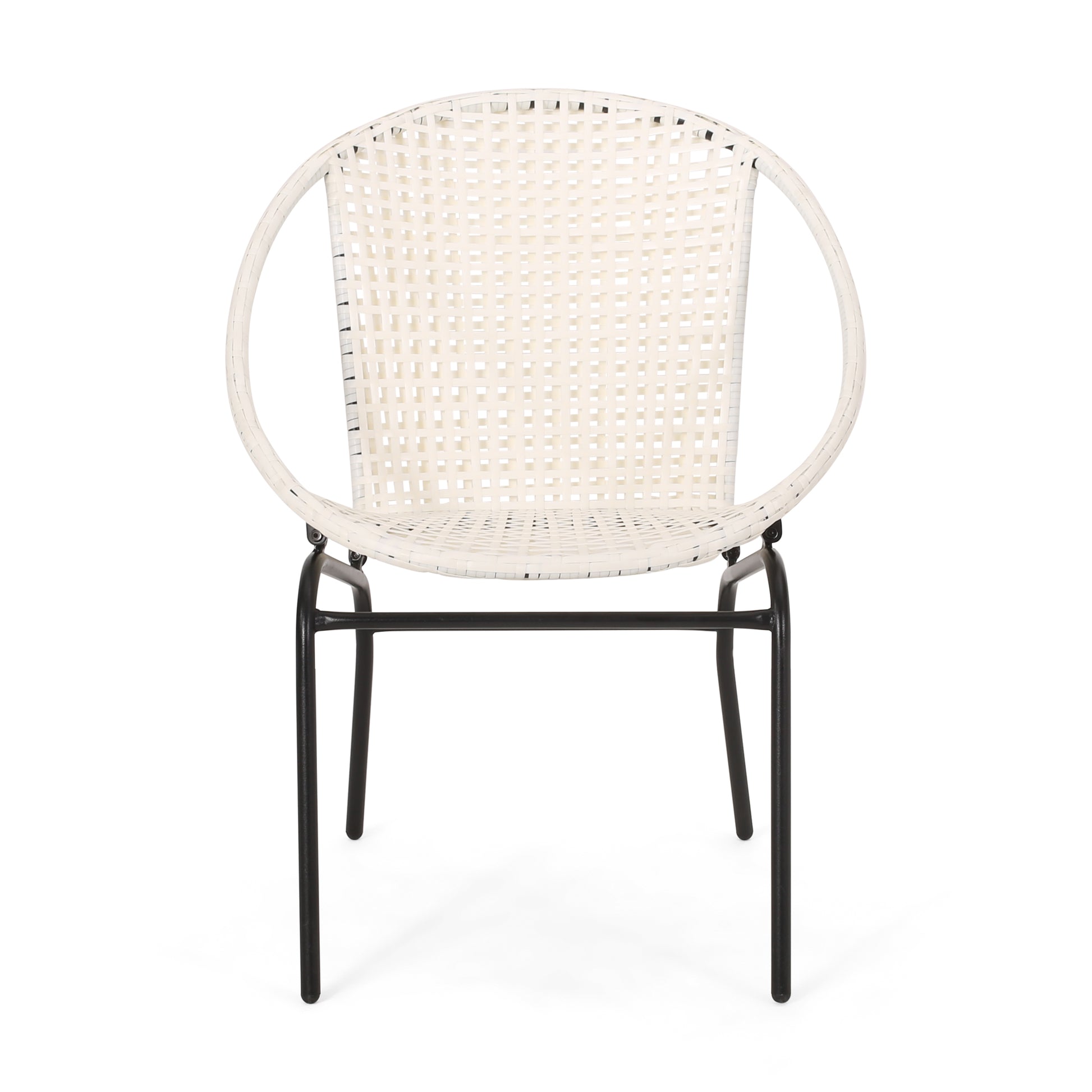 Java Outdoor Wicker Chair Set Of 2 White Iron