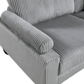Living Room Furniture Corner Chair Gray Corduroy Upholstery 1Pc Corner Wedge Soft Cushion Solid Wood Legs Gray Primary Living Space Contemporary,Modern Plywood,Solid Wood