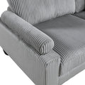 Living Room Furniture 4 Piece Modular Sectional Sofa Set Gray Corduroy Soft Cushion Pillows Solid Wood Legs Gray Corduroy Wood Primary Living Space Contemporary,Modern Modular Plywood,Solid Wood 4