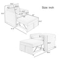 3 In 1 Convertible Sleeper Chair With Adjustable Backrest, Lounger Chair Turns Into Bed, Single Bed For Living Room, Linen, Tan Tan Linen