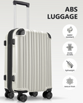 20 Inch Carry On Luggage With Tsa Lock& Double Spinner Wheels, Expandable For Large Storage Off White Abs