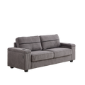 86.5 Inch Sofa Couch Deep Seat Sofa With Two Storage Spaces, T Pyce Charging Portsusb Charging Ports & 2 Cup ,Corduroy 3 Seater Couch, Modern Sofas For Living Room Grey Foam Corduroy 3 Seat