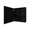 Morenci Medicine Cabinet With Included Mirror And 1 Door, Black Black 1 4 24 To 35 In Mirror Included Bathroom Wall Mounted Modern 5 10 Inches Particle Board Melamine