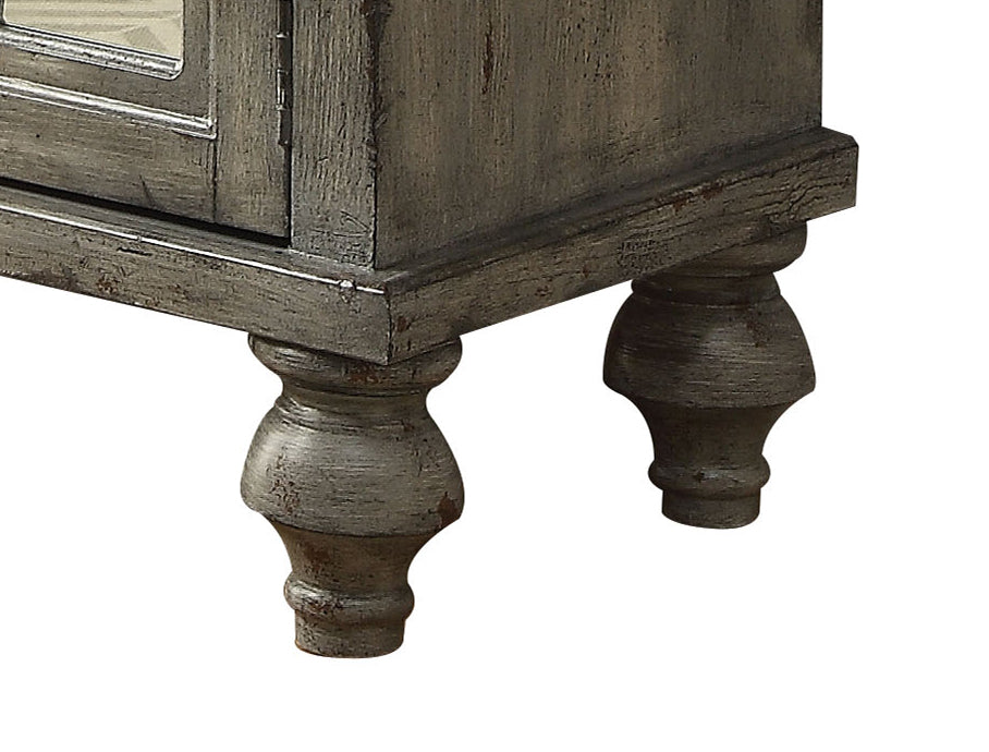 Velika Weathered Gray Finish Console Table W 1 Open Compartment Storage Gray Synthetic Wood