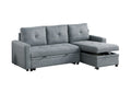 Black Gray Polyfiber Convertible Sectional Sofa Pull Out Bed Couch Storage Chaise Reversible 2Pc Sectional Living Room Furniture Grey Black Primary Living Space Tufted Back Contemporary,Modern L Shaped Square Arms Plywood 4 Seat