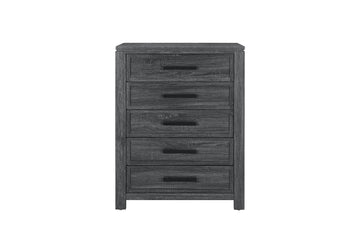 Aya Dark Grey Chest Dark Gray Solid Wood Mdf