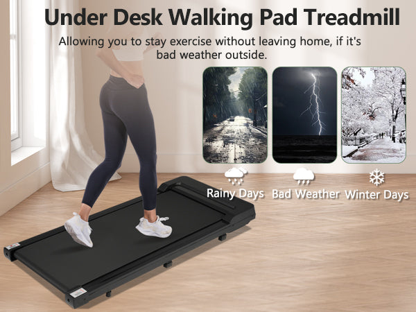 Release 8.10 Walking Pad Under Desk Treadmill For Home Office 2.5Hp Walking Treadmill 0.6 4Mph 300Lbs Capacity Treadmill For Walking Running Remote Control Batterys Black Metal