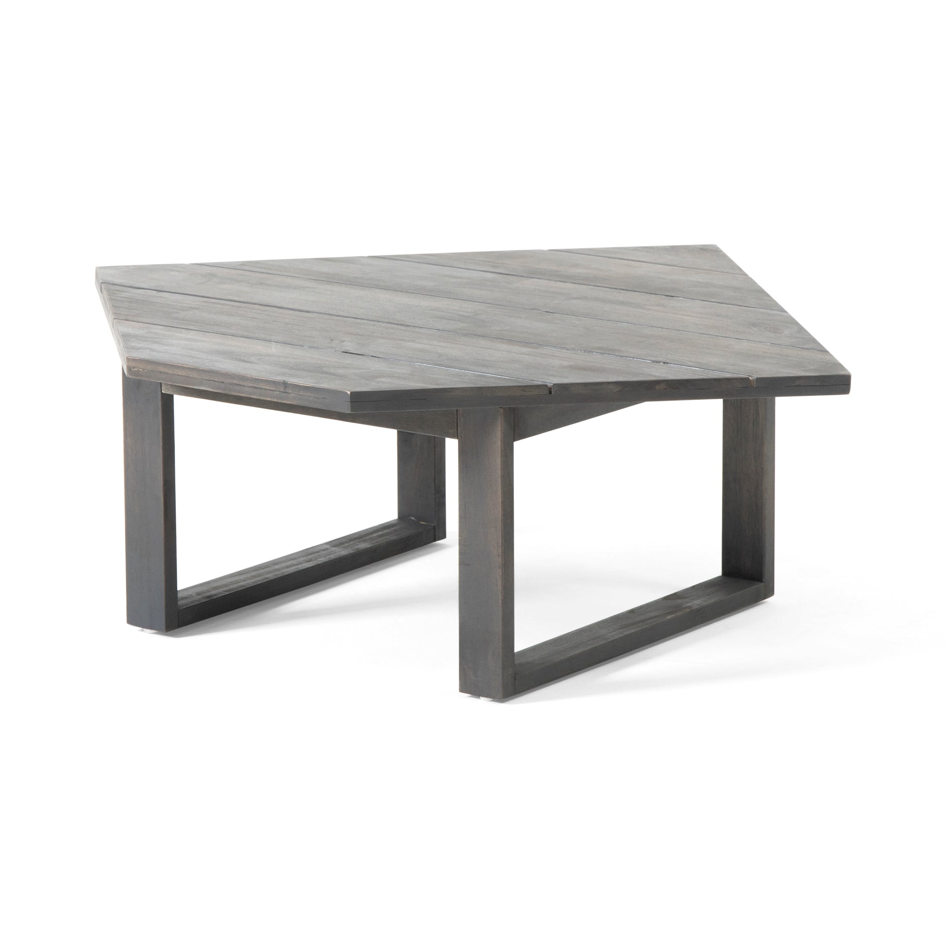 Mirabelle Corner Chair Table, Grey Gray Acacia Wood