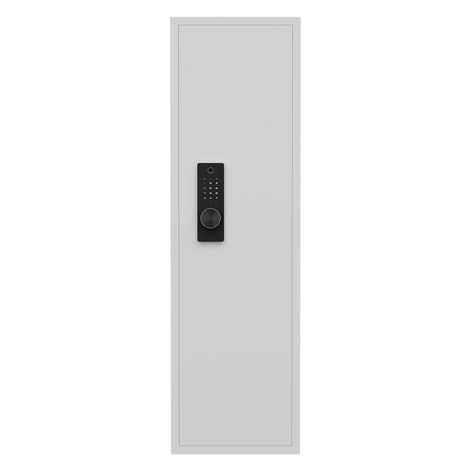 53" Fingerprint Touch Panel In Wall Safe,Hidden Wall Safe For Rifles With Adjustable Shelves,Assembled Storage Multifunctional Wall Safe For Firearm And Valuables White Fingerprint White Steel