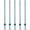 Fence Posts 5Feet 5Pack, Heavy Duty Metal Fence Post With U Channel, Steel Fence U Post For Holding Garden Wire Fence, Corner Anchor Posts Etc. Green Steel